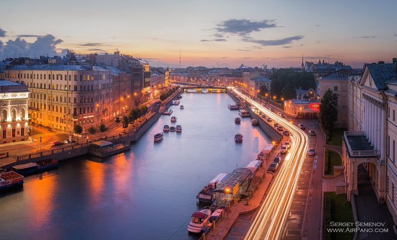 Saint Petersburg at night, Russia