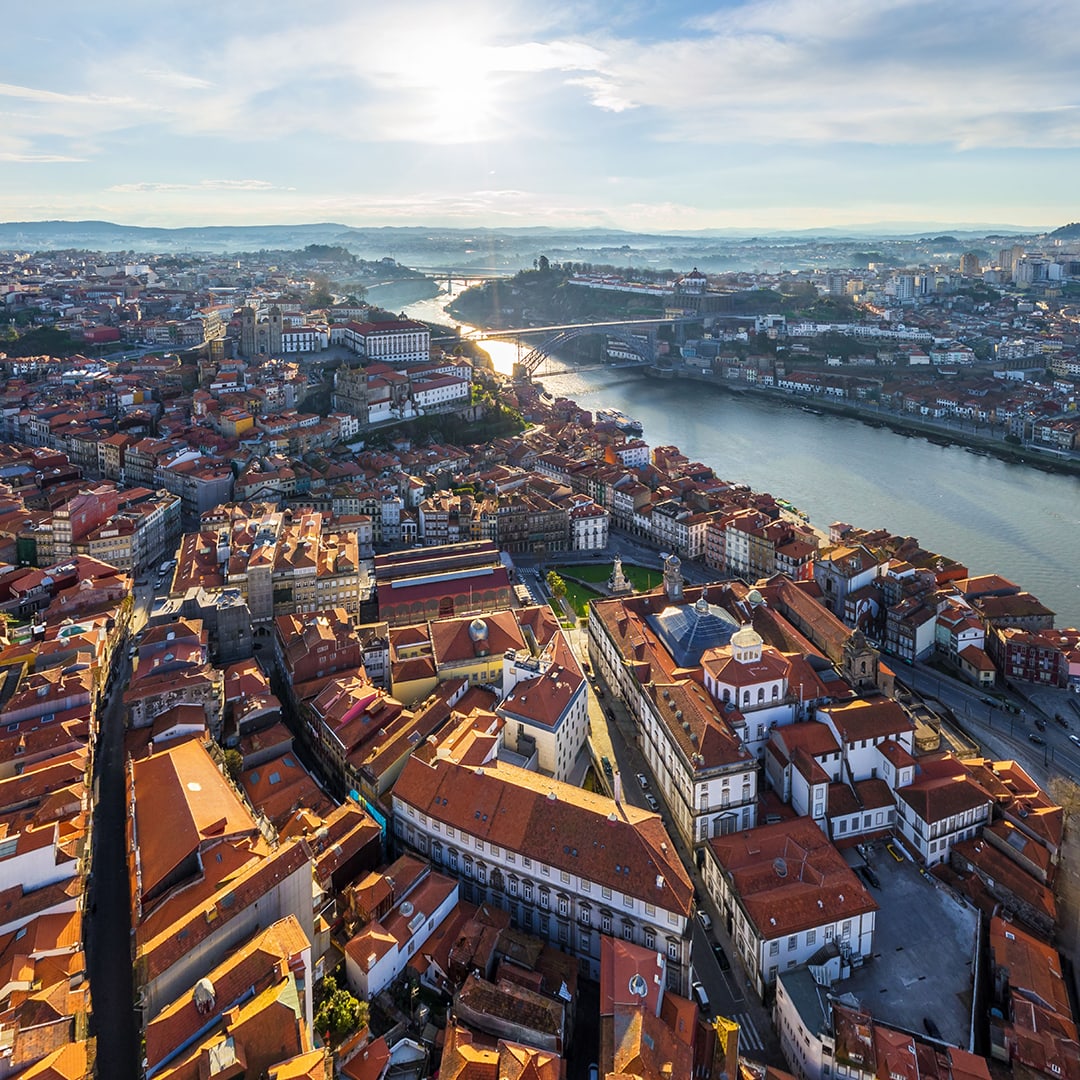Porto, Portugal. 360° 6K aerial video Porto, Portugal. 360° 6K aerial video