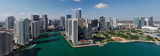 Relaxing Flight over Miami, USA