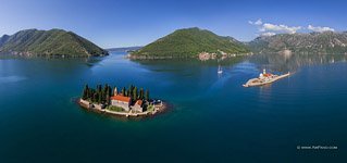 Artificial island of Gospa od Skrpjela and the island of St. George #1 Artificial island of Gospa od Skrpjela and the island of St. George #1