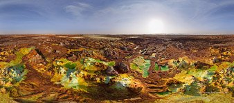 Dallol volcano, acidic lakes