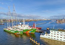 NDSM shipyard. Greenpeace ships NDSM shipyard. Greenpeace ships
