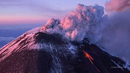 Ash plumes of the Klyuchevskaya Sopka