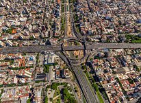 Road junction in the Constitución neighborhood