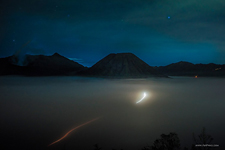 Batok volcano at night