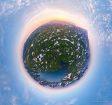 Kambalnoe Lake at sunset. Planet