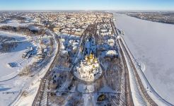 Bird's eye view of the Assumption Cathedral, Yaroslavl, Russia Bird's eye view of the Assumption Cathedral, Yaroslavl, Russia