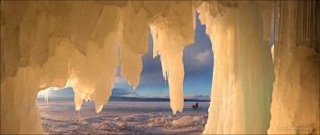 Inside ice cave, Baikal Lake, Russia Inside ice cave, Baikal Lake, Russia