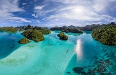 Wayag islands, Raja Ampat, Indonesia, aerial photo