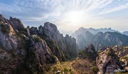 Huangshan mountains. Flying Over Rock