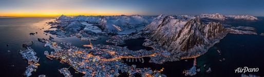 Above Svolvær at sunset