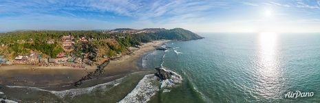 Panorama of Vazran (Small Vagator) Beach