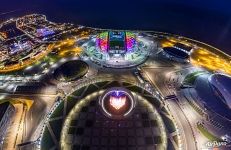 Fisht Stadium at night, Sochi