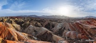 Panorama of the Zhangye Danxia Geopark Panorama of the Zhangye Danxia Geopark