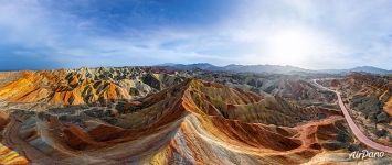 Colorful mountains before sunset