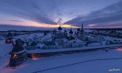 Solovetsky Monastery in winter night Solovetsky Monastery in winter night