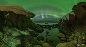 Northern lights. Barents Sea Coast, Russia Northern lights. Barents Sea Coast, Russia