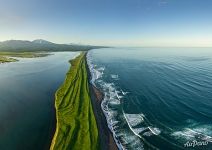 Semyachikskaya spit. Kamchatka Peninsula, Eastern coast, Bering sea, Russia