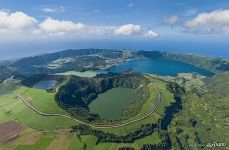 Lakes in the crater of a dormant volcano at São Miguel Island