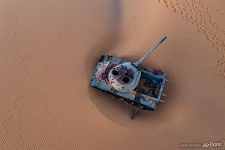 Soviet tanks in the sands of the Sahara