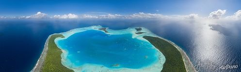 High above Tetiaroa, the royal island of Polynesia