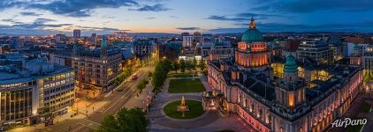 Belfast City Hall. Night panorama