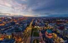 Above Belfast at night