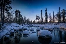 River with marshmallows