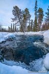 Rough river in winter