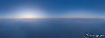 The rising Sun and the setting Moon above thick fog The rising Sun and the setting Moon above thick fog