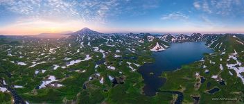 Kambalnoe Lake at sunset, Kamchatka, Russia