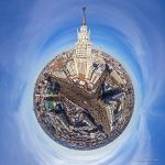 Stalinist skyscraper at the Red Gate Square. Planet