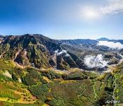 Valley of Geysers from an altitude of 1000 meters