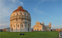 Italy, Baptistry of St. John and Duomo Santa Maria Assunta cathedral