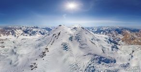 Panoramic view of the Caucasus Mountains and mount Elbrus #2 Panoramic view of the Caucasus Mountains and mount Elbrus #2