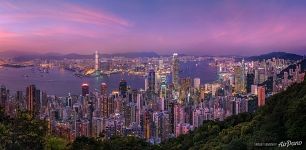 Hong Kong at sunset